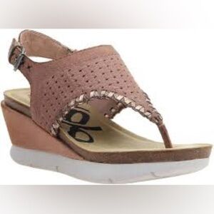 OTBT Meditate Wedge Sandals pink suede size 11